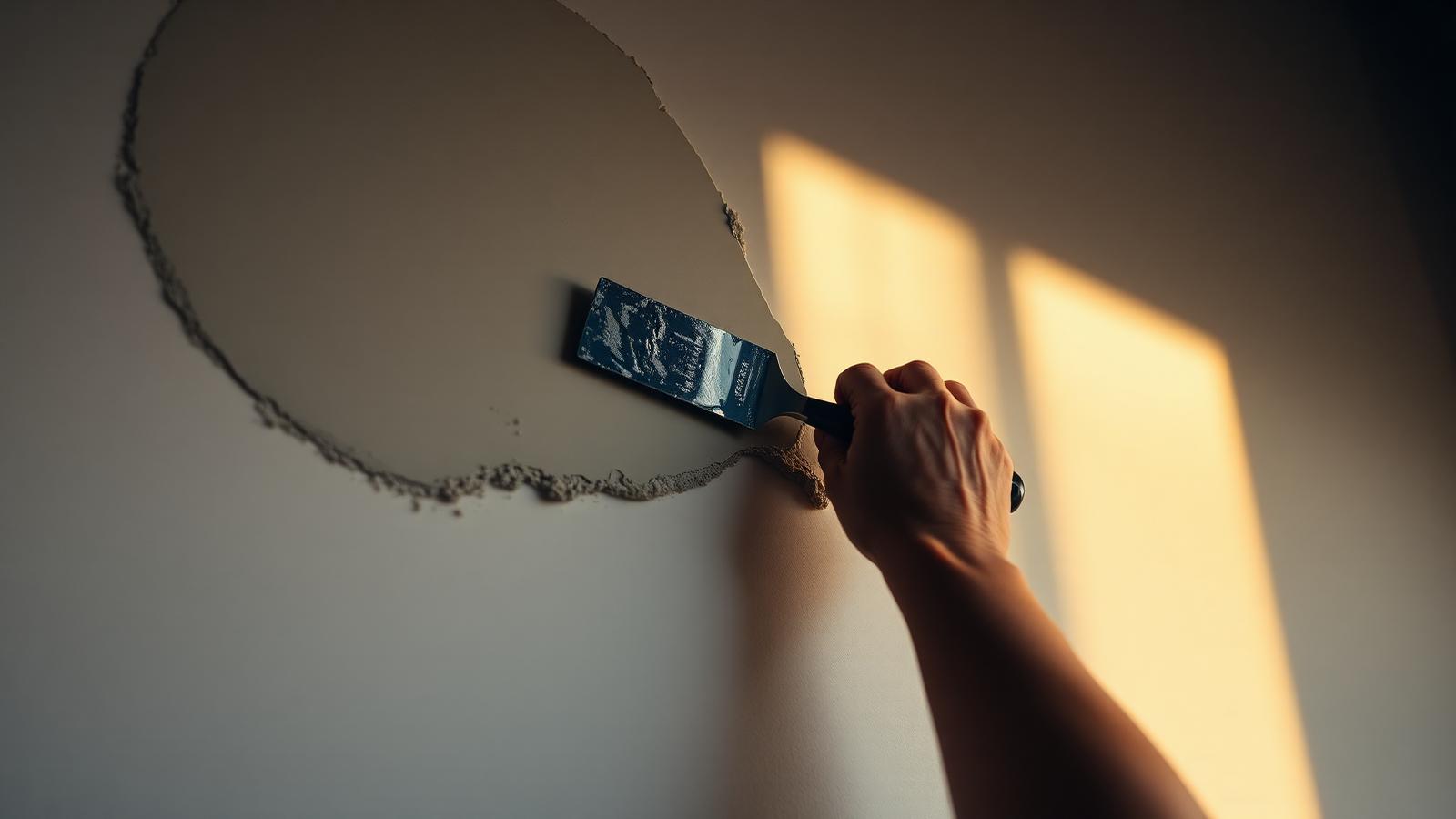 A plasterer skimming a smooth finish onto an interior wall